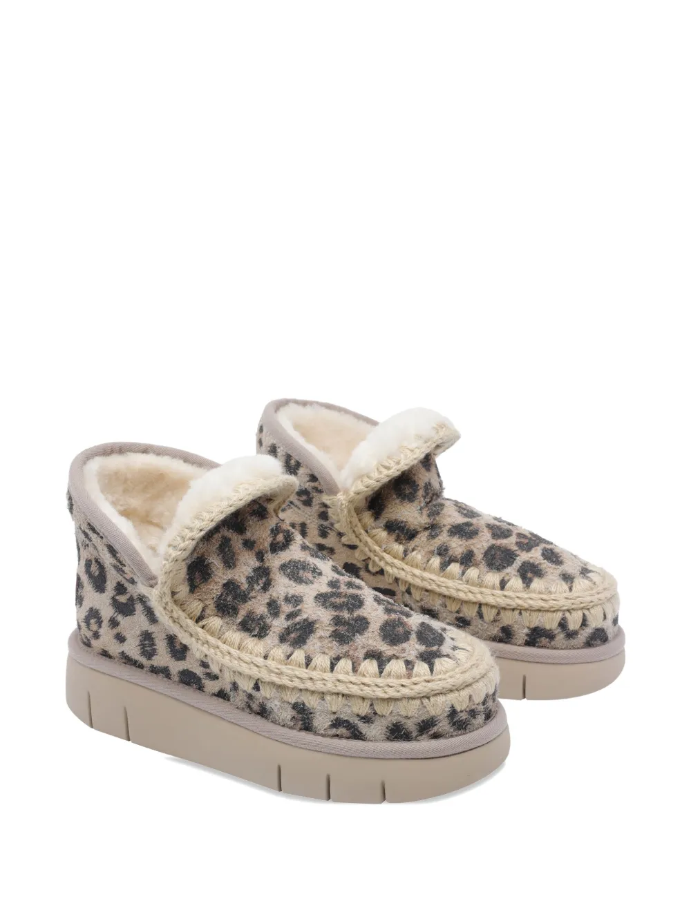 Mou Eskimo Bounce leopard print platform sneakers - Beige
