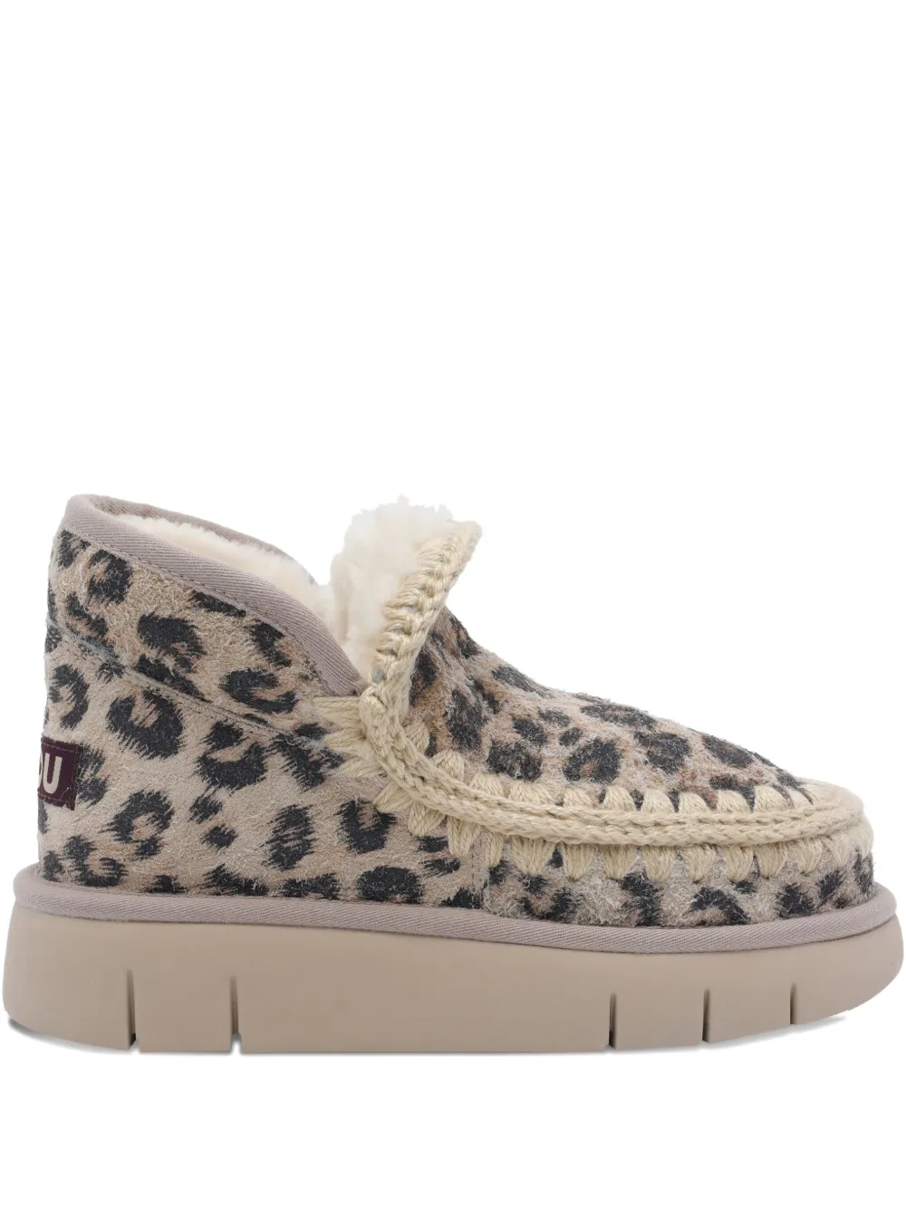 Mou Eskimo Bounce Leopard Print Platform Boots In Animal Print
