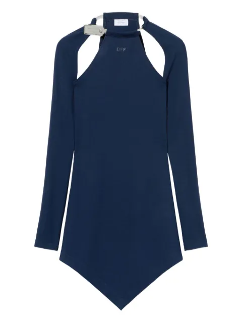 Off-White silver tie asymmetrical dress