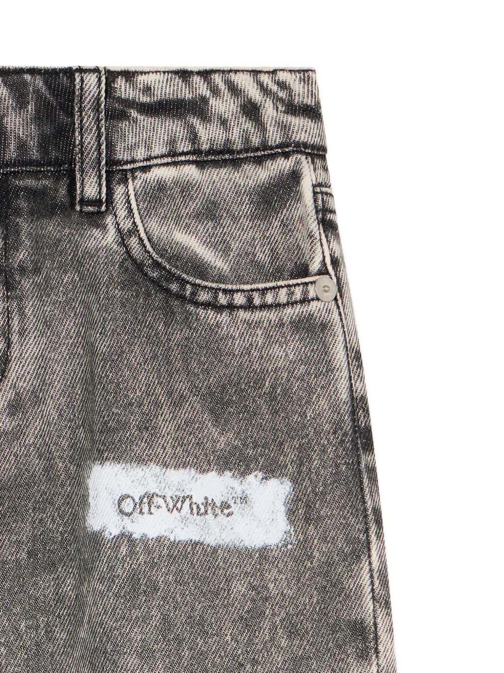 Off-White Kids Spijkerbroek met diagonaal logo Grijs