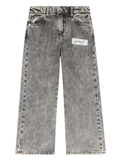 Off-White Kids diagonal logo denim trousers