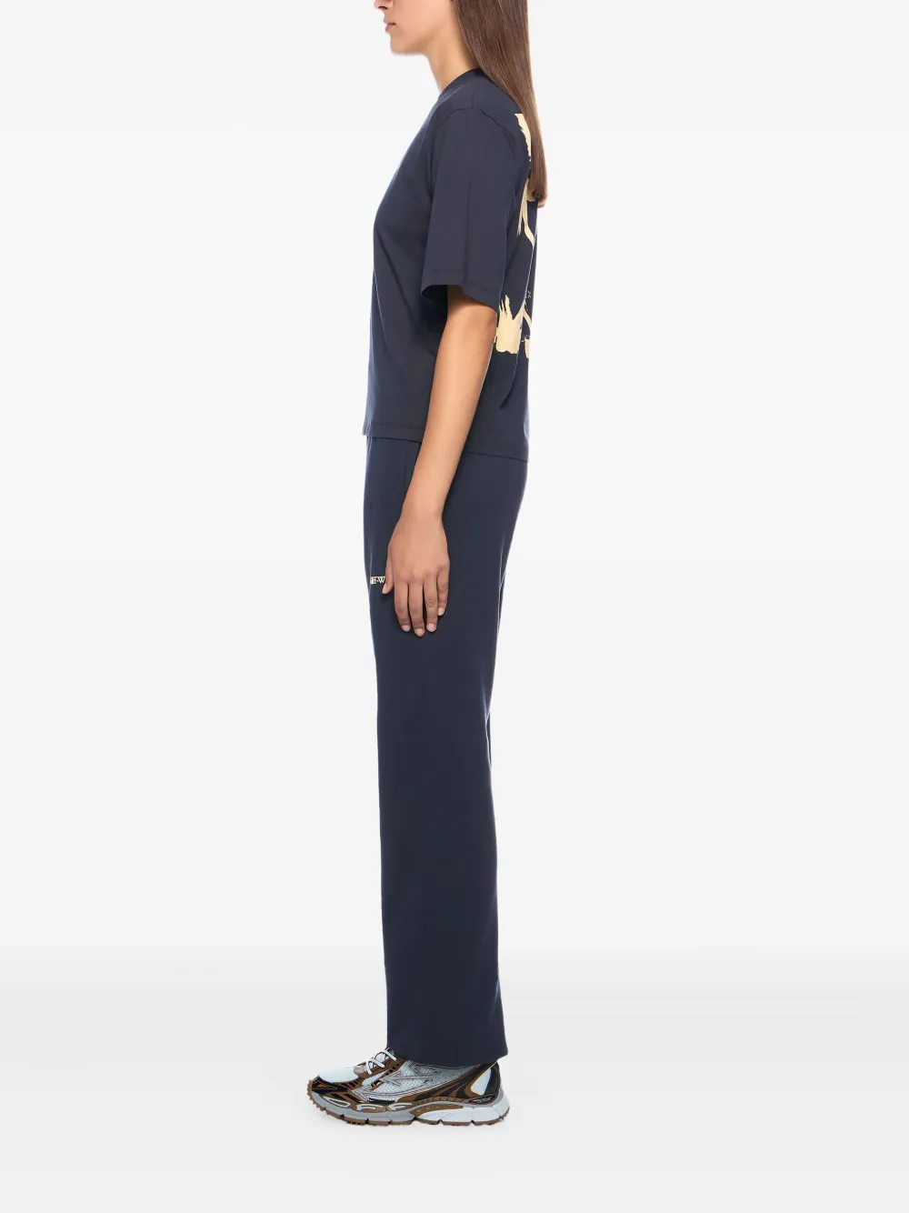 Off-white Ink Logo-print Track Pants In Blue