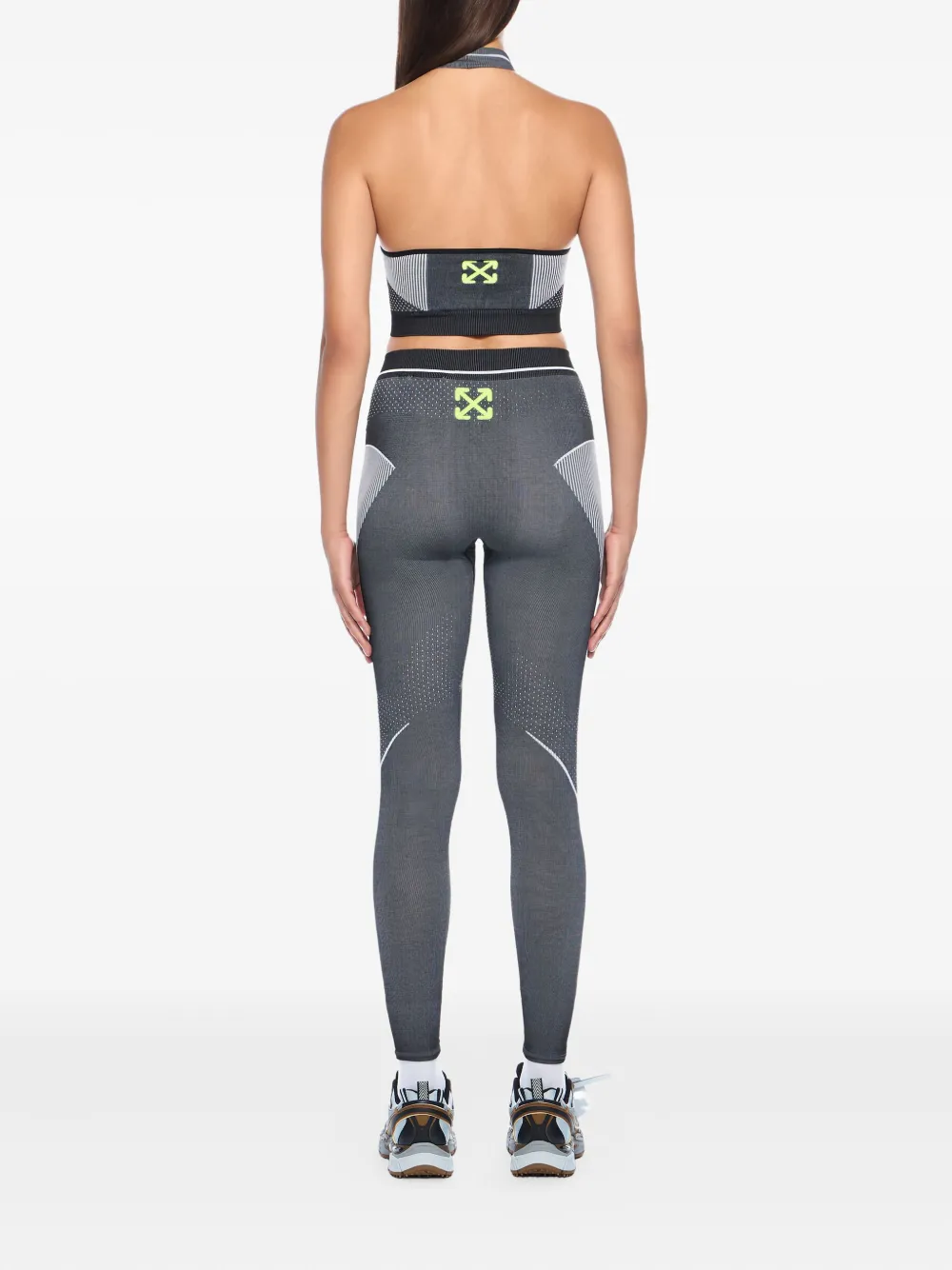 Off-white Race Logo Arrow Seamless Sports Bra In Multi