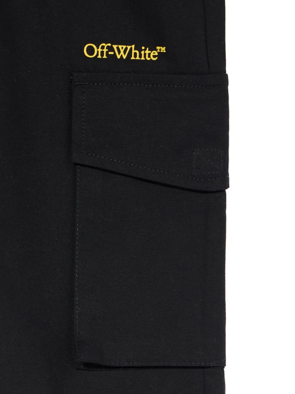 Off-White Kids Diagonal cargo broek met logo Zwart