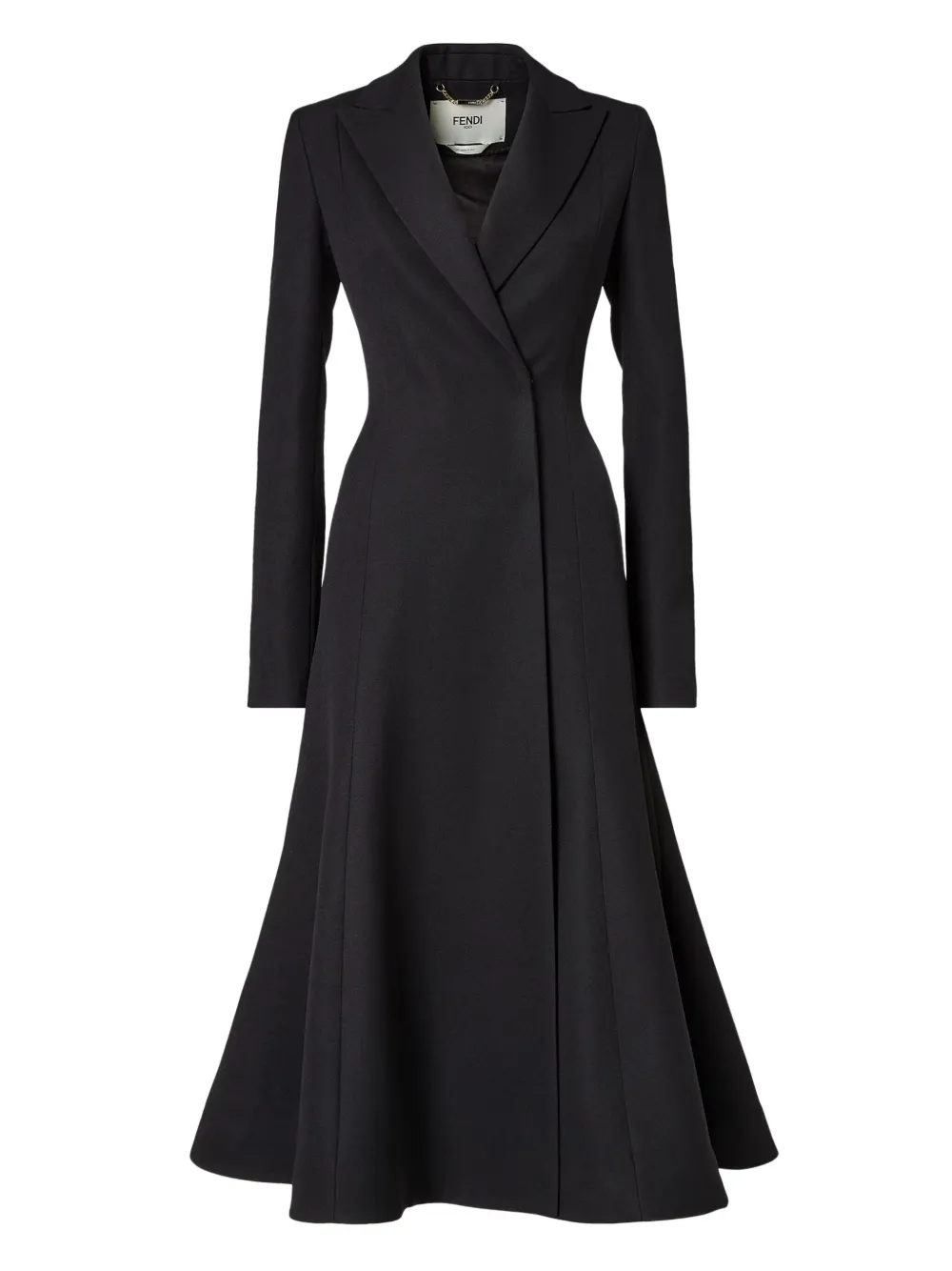 FENDI  grain-de-poudre wool coat | Black | Image 1
