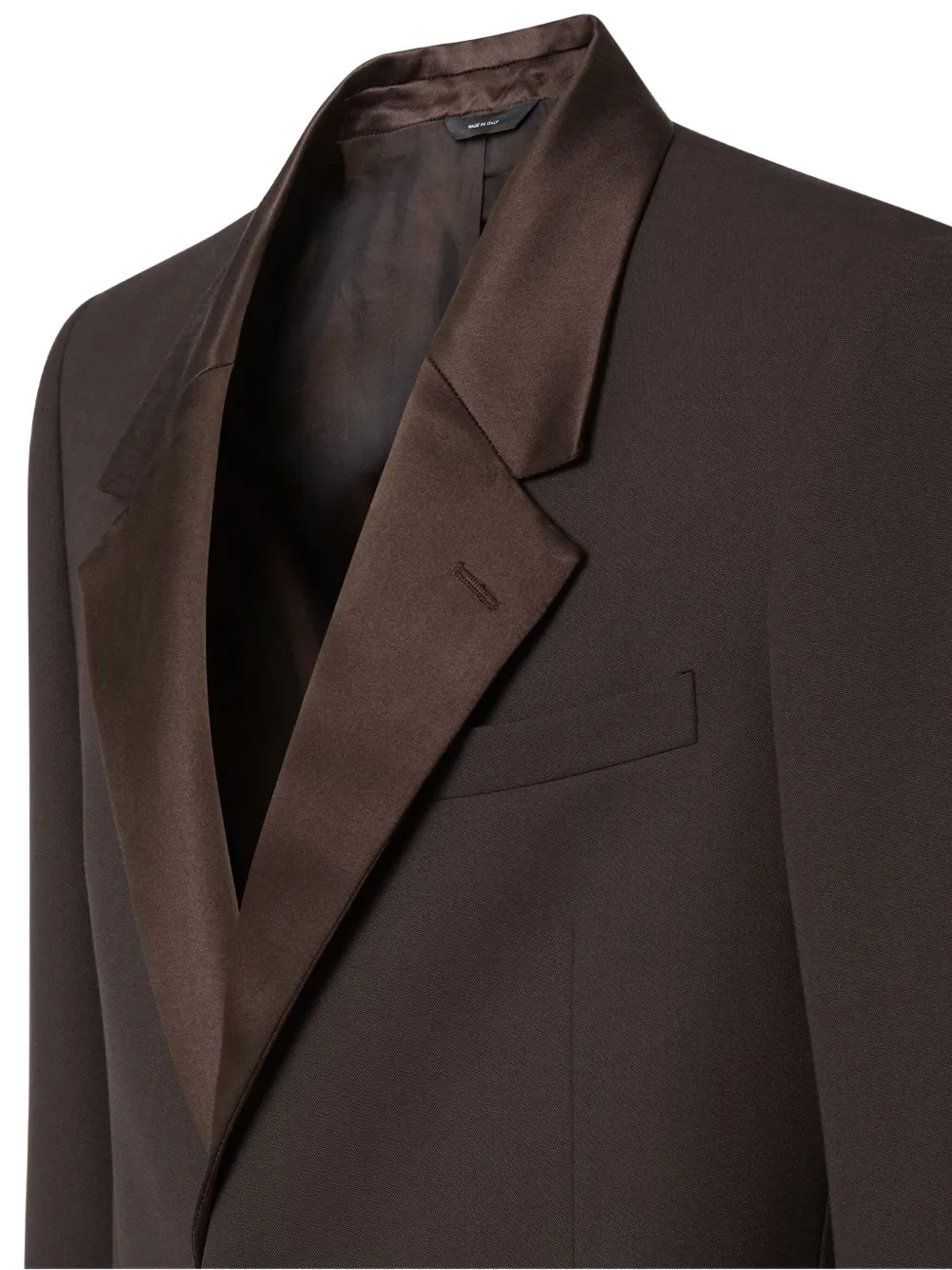 Fendi Tailored Wool Blazer Notch Lapel In Brown