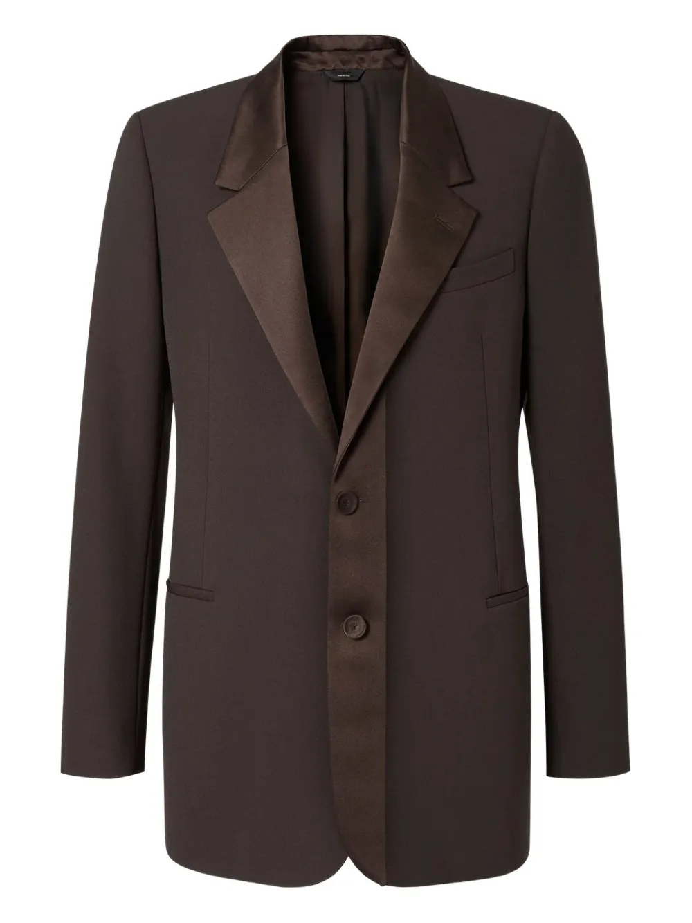 Fendi Tailored Wool Blazer Notch Lapel In Brown
