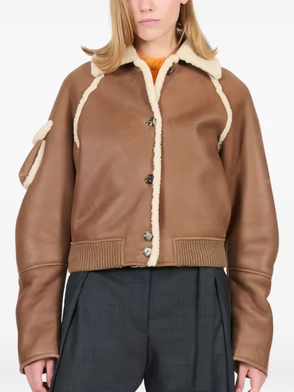 Loewe Bomber Jacket in Shearling in Brown