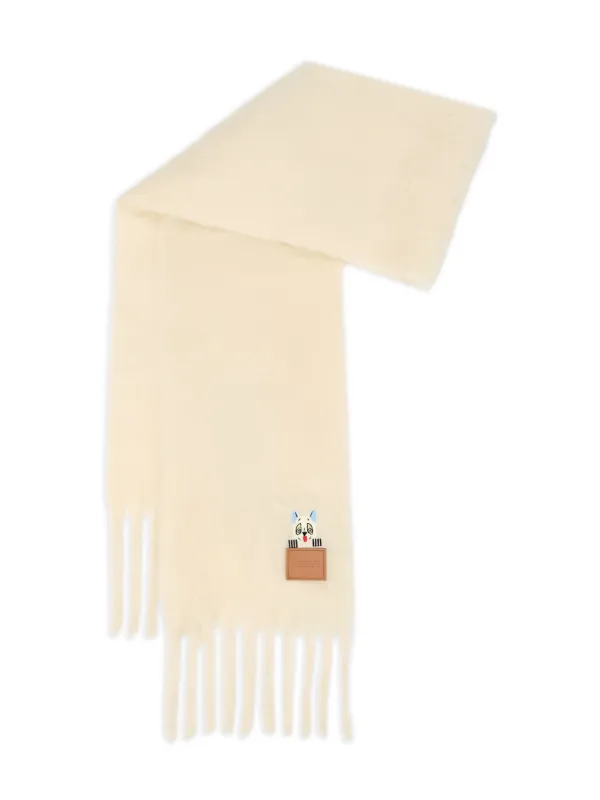 Loewe Fringed Scarf in White