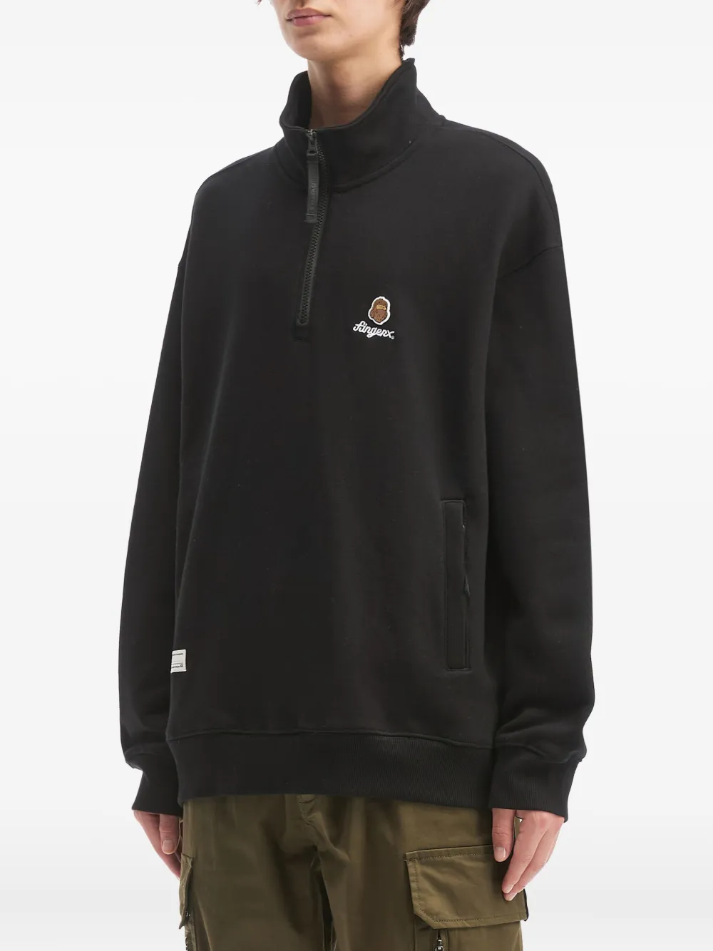 Fingercroxx Zip-up Sweatshirt In Black