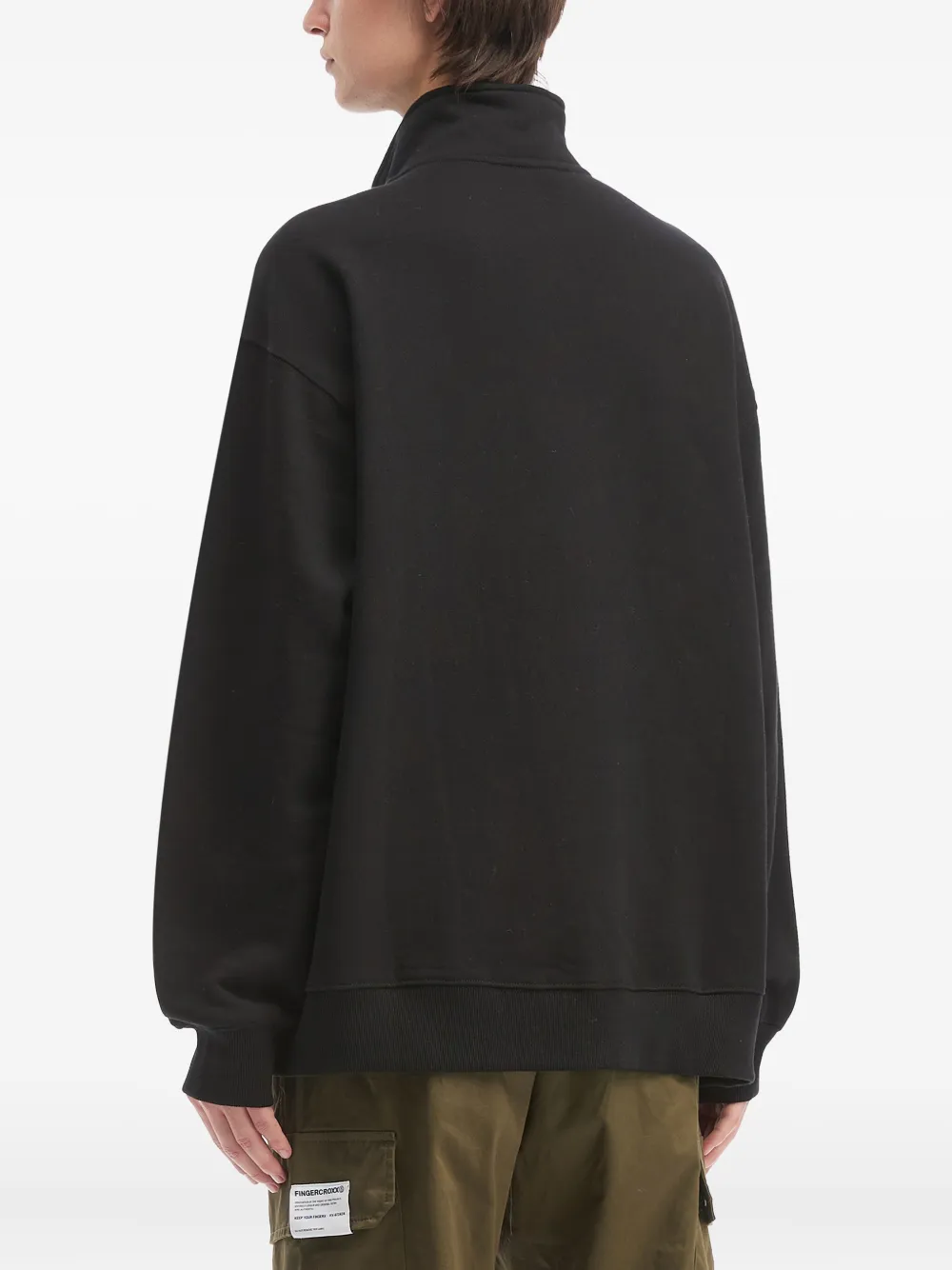 Fingercroxx Zip-up Sweatshirt In Black