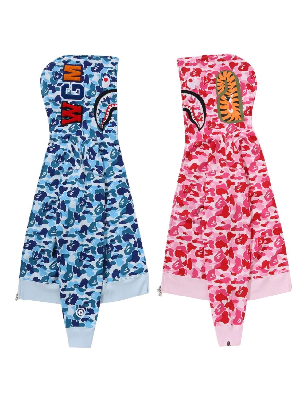 A BATHING APE Abc Camos Separate Shark hoodie met rits Blauw