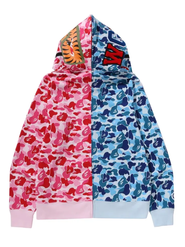 A BATHING APE® Abc Camos Separate Shark full-zip Hoodie Blue FARFETCH IN