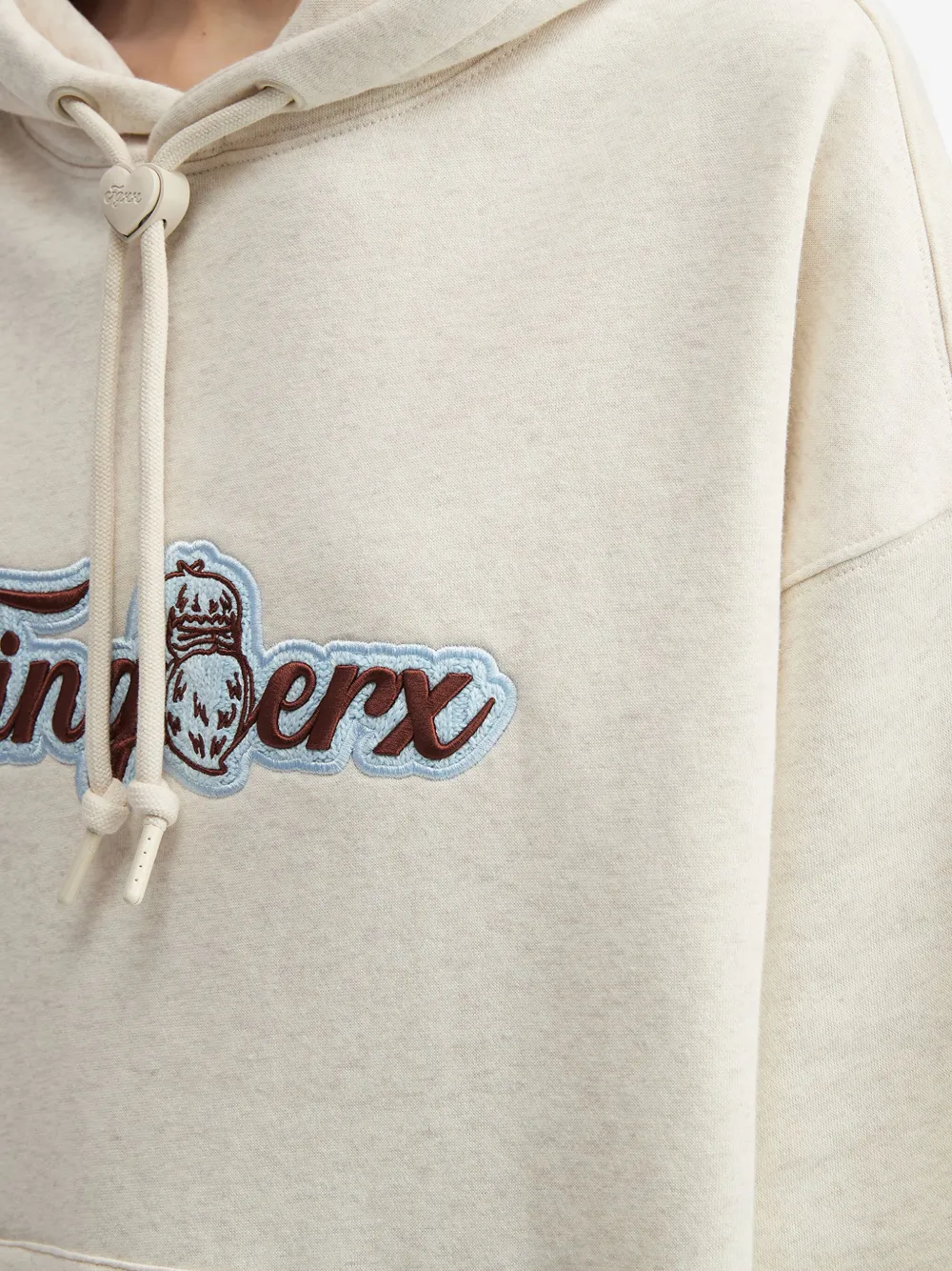 Fingercroxx Logo-embroidery Hooded Sweatshirt In Neutral