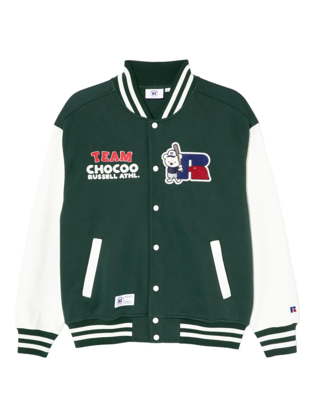 CHOCOOLATE chamarra Athletic con oso bordado en colaboración con Russell | verde | Image 1