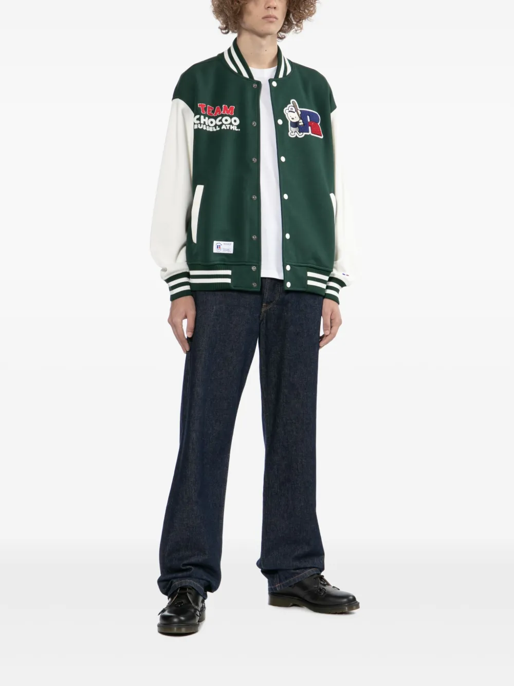 CHOCOOLATE chamarra Athletic con oso bordado en colaboración con Russell | Chamarras bomber | Image 2