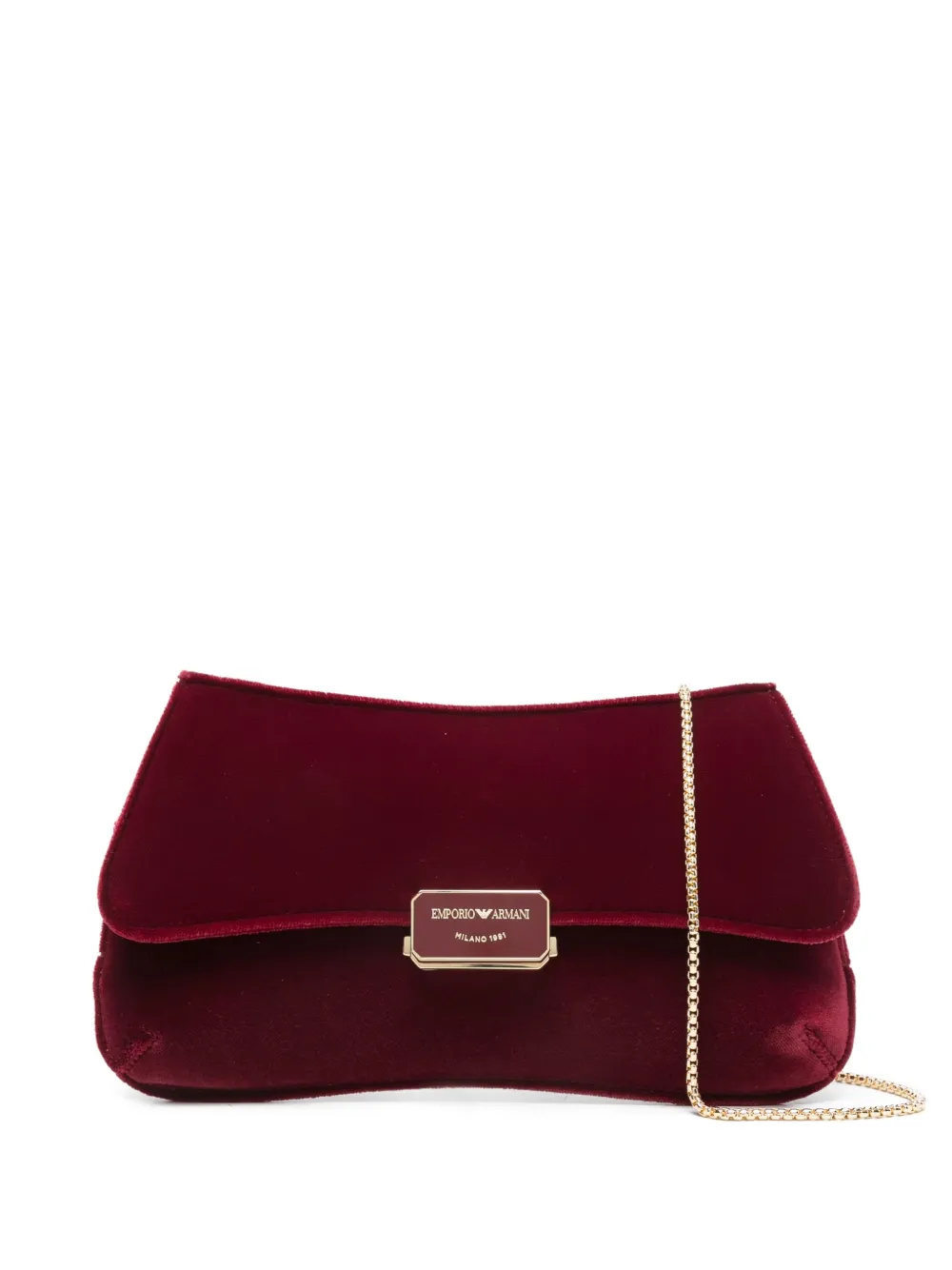 Emporio Armani logo-plaque clutch bag - Rosso