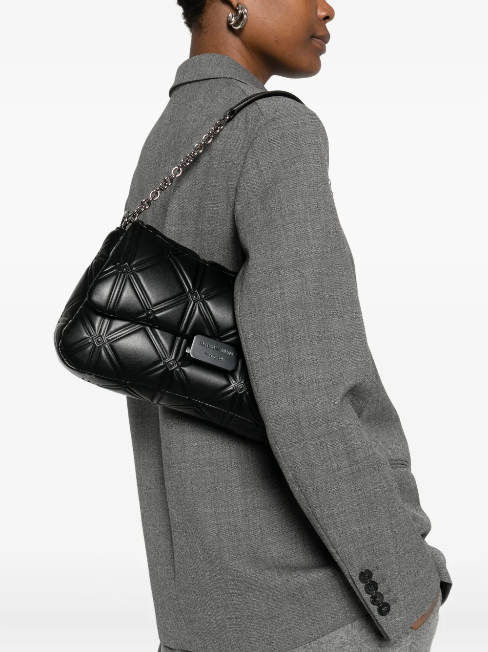 Emporio Armani Gewatteerde schoudertas - Zwart
