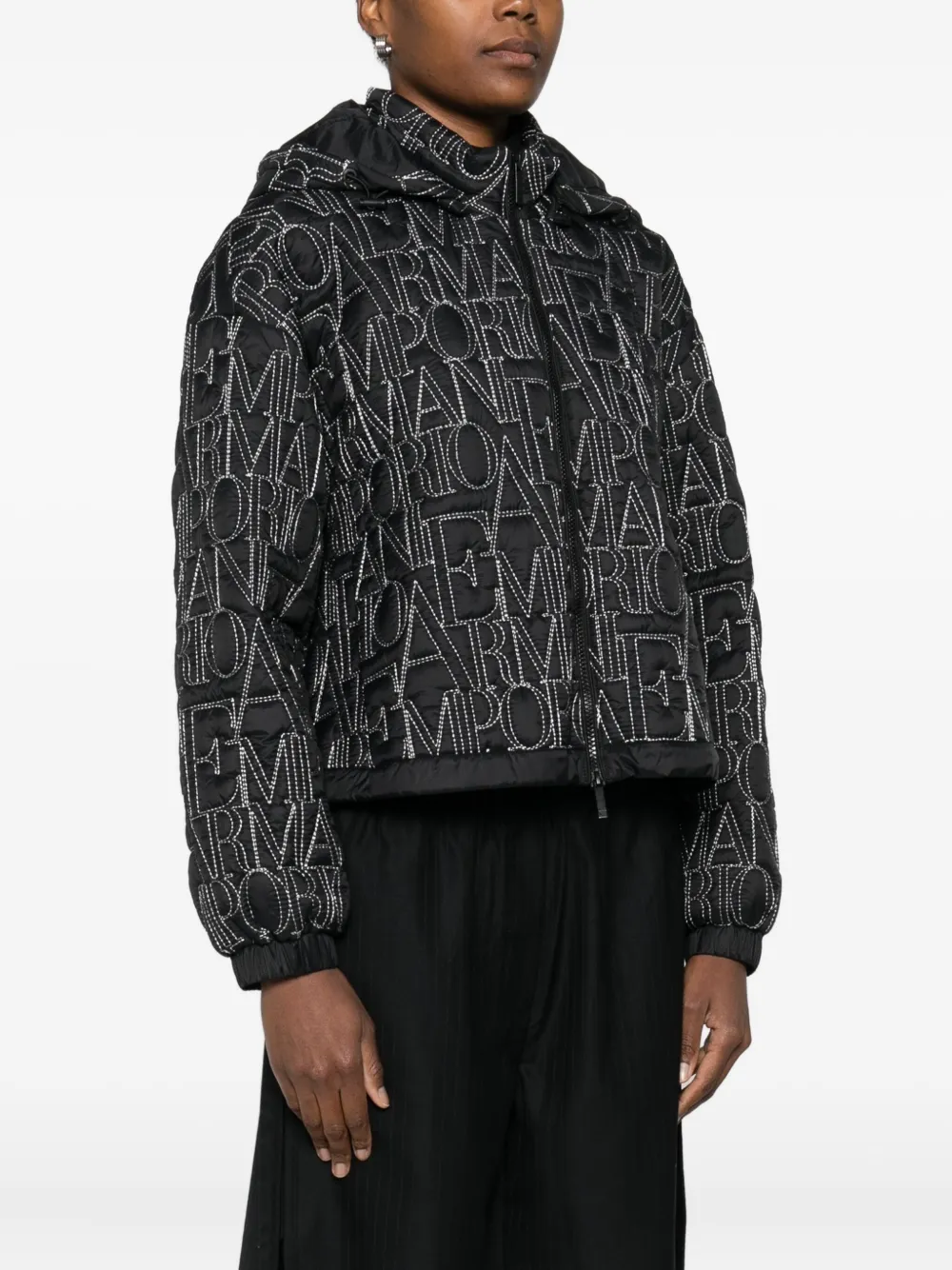 Emporio Armani Donsjack met logo Zwart