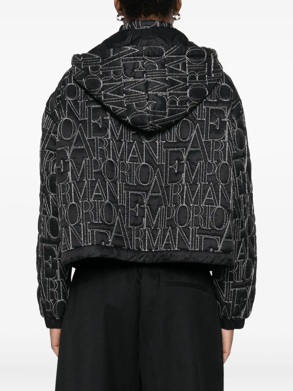 Emporio Armani Donsjack met logo Zwart