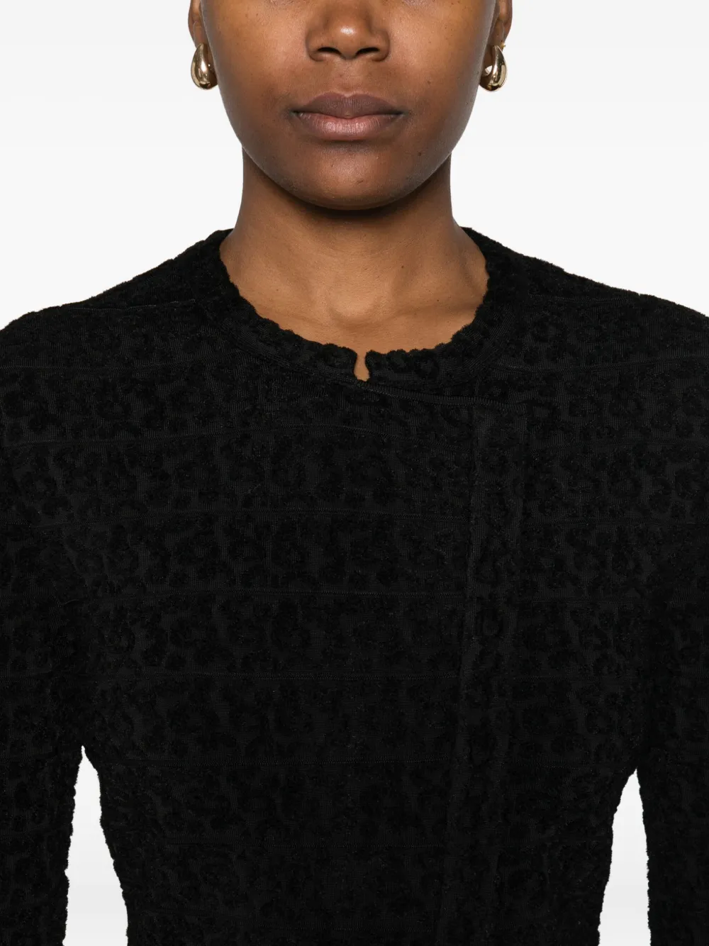 Emporio Armani Getailleerd jack met dierenprint FC018 SPOTTED BLACK FANCY