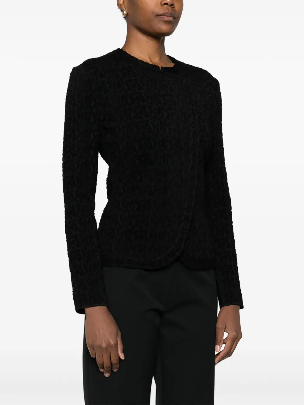 Emporio Armani Getailleerd jack met dierenprint FC018 SPOTTED BLACK FANCY