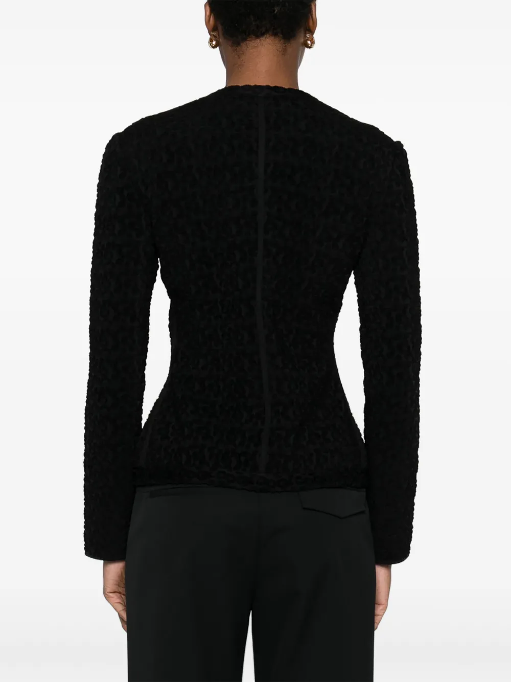 Emporio Armani Getailleerd jack met dierenprint FC018 SPOTTED BLACK FANCY