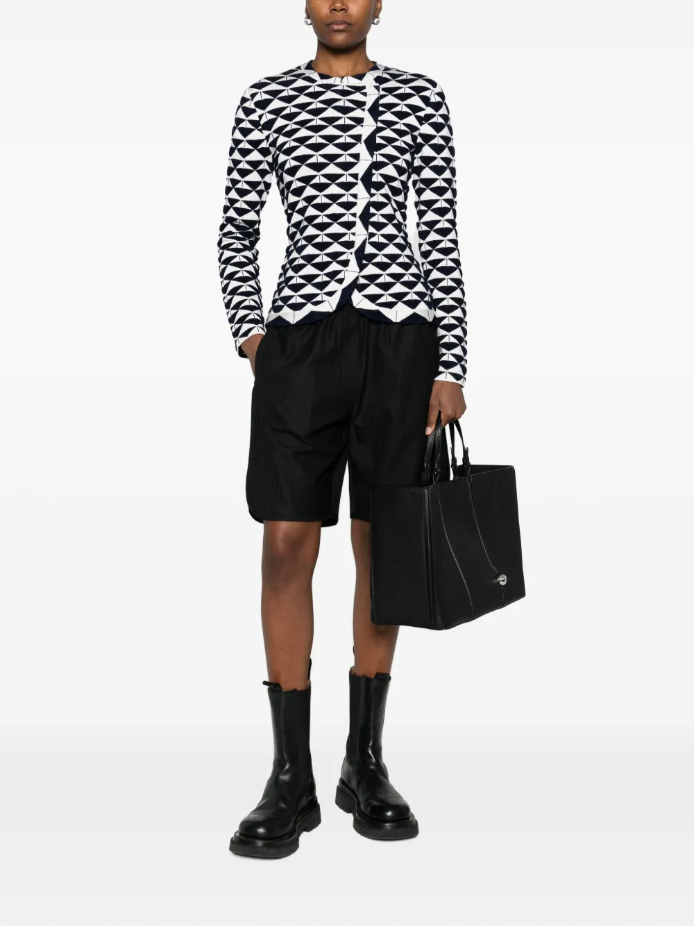 Emporio Armani geometric-print fitted jacket | Fitted Jackets | Image 2