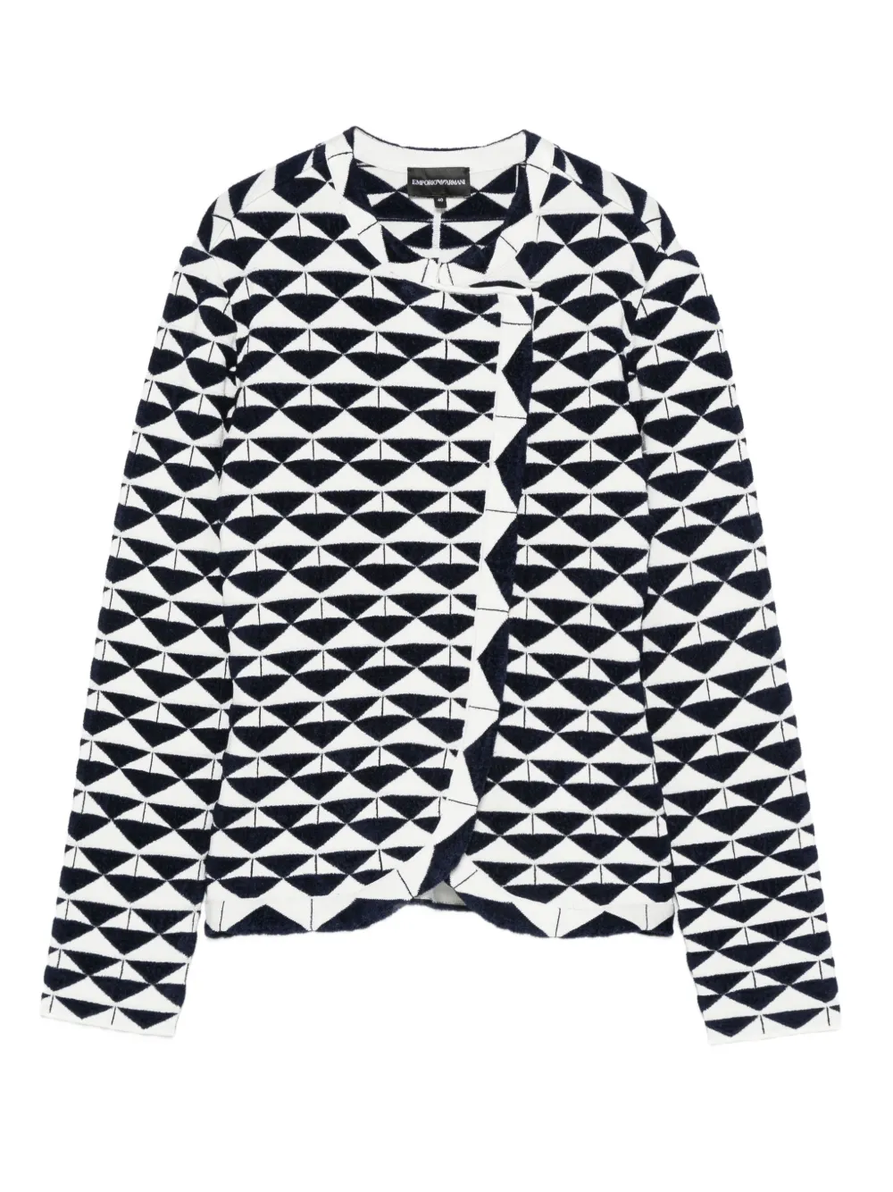 Emporio Armani geometric-print fitted jacket | Image 1