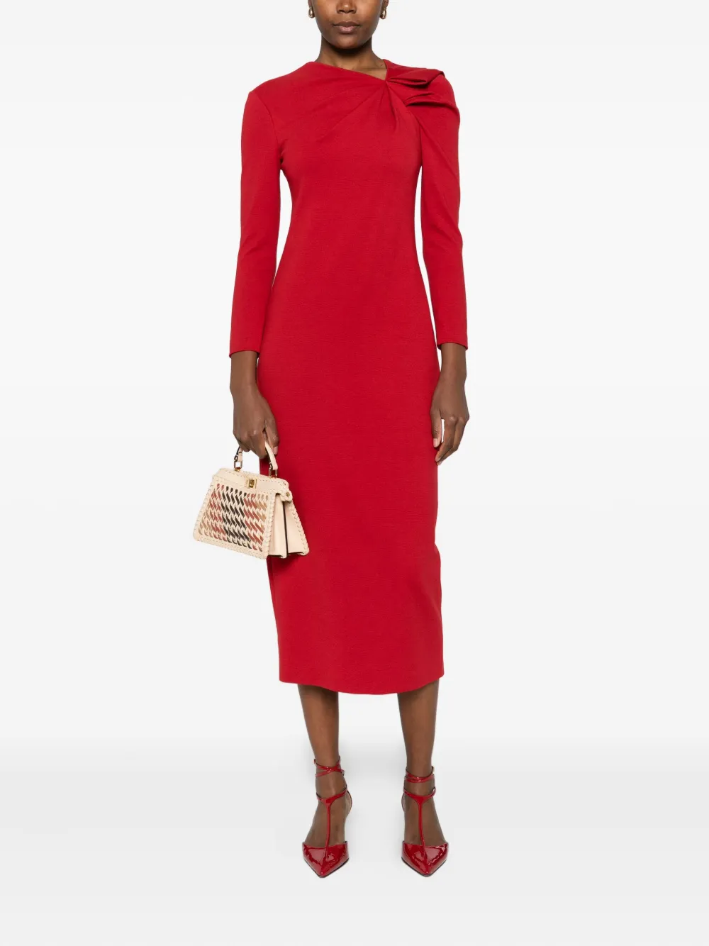 Emporio Armani draped dress - Rood