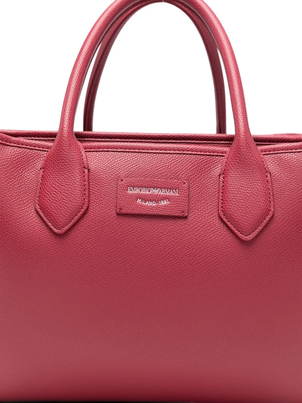 Emporio Armani Logo-patch Tote Bag In Red