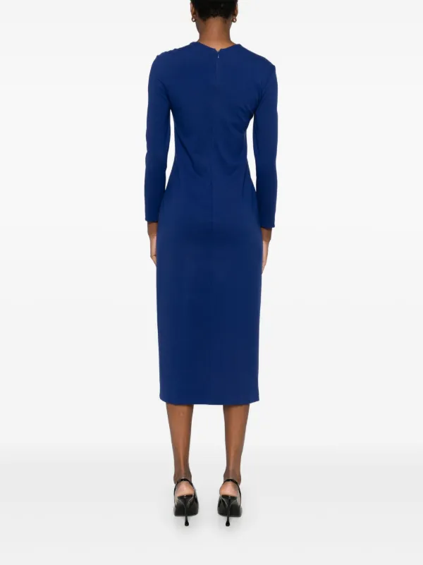 emporio armani dress knot-detail long-sleeve | Blue Case Size:Custom Made-to-Measure Occasion:Bridal Shower Inc Plus 1X Dress offering versatility without compromising