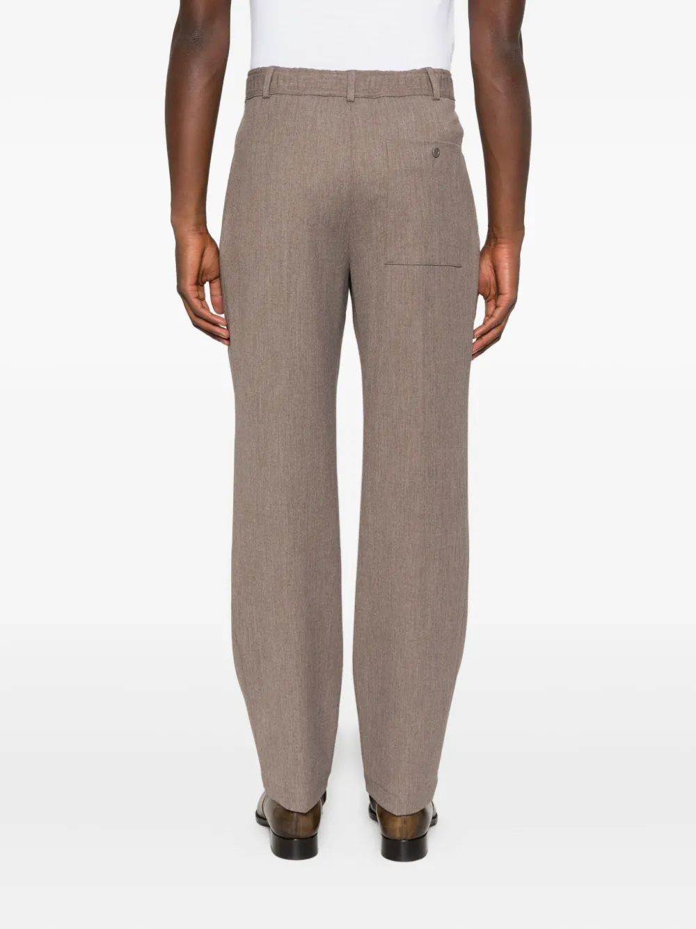 Emporio Armani Pantalon van zijdeblend Beige