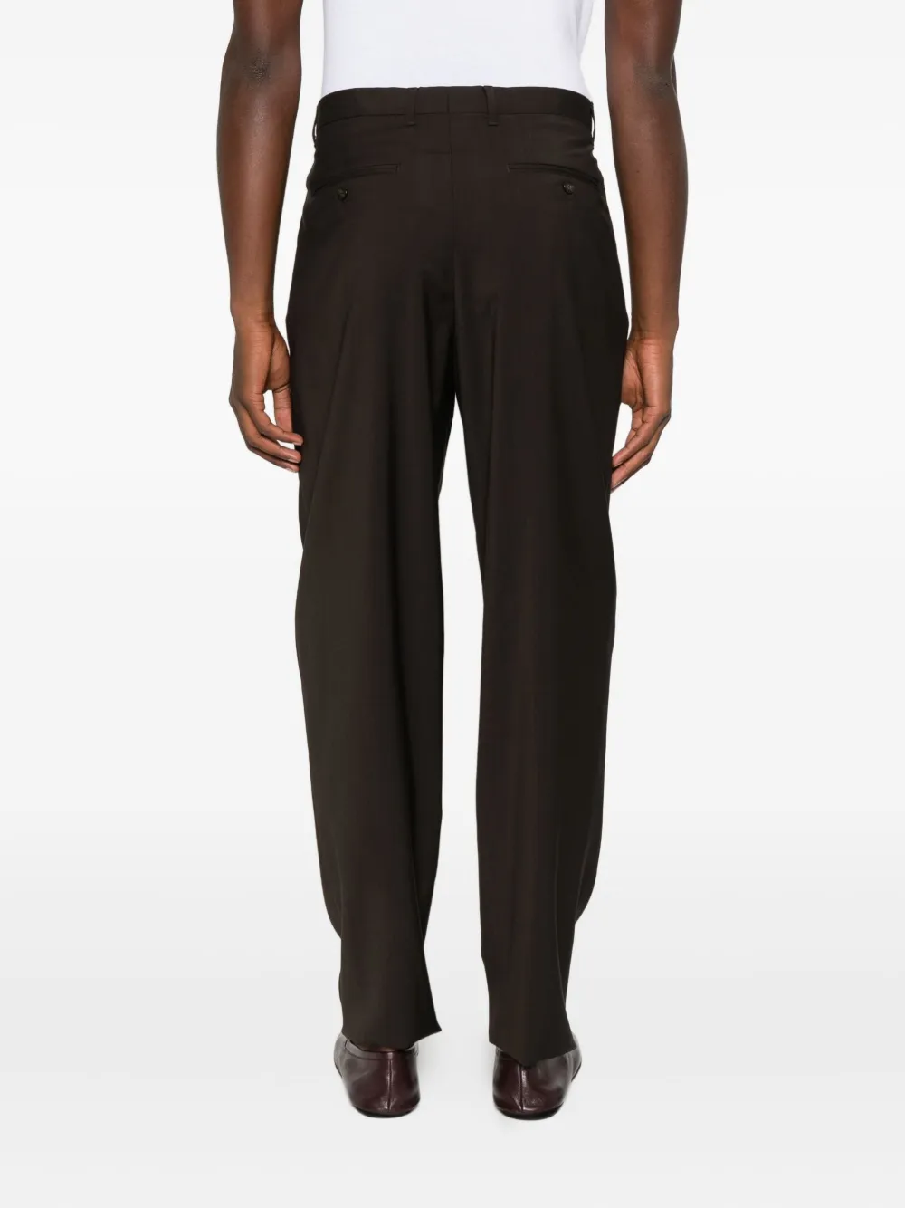 Emporio Armani Broek met geplooid detail Bruin