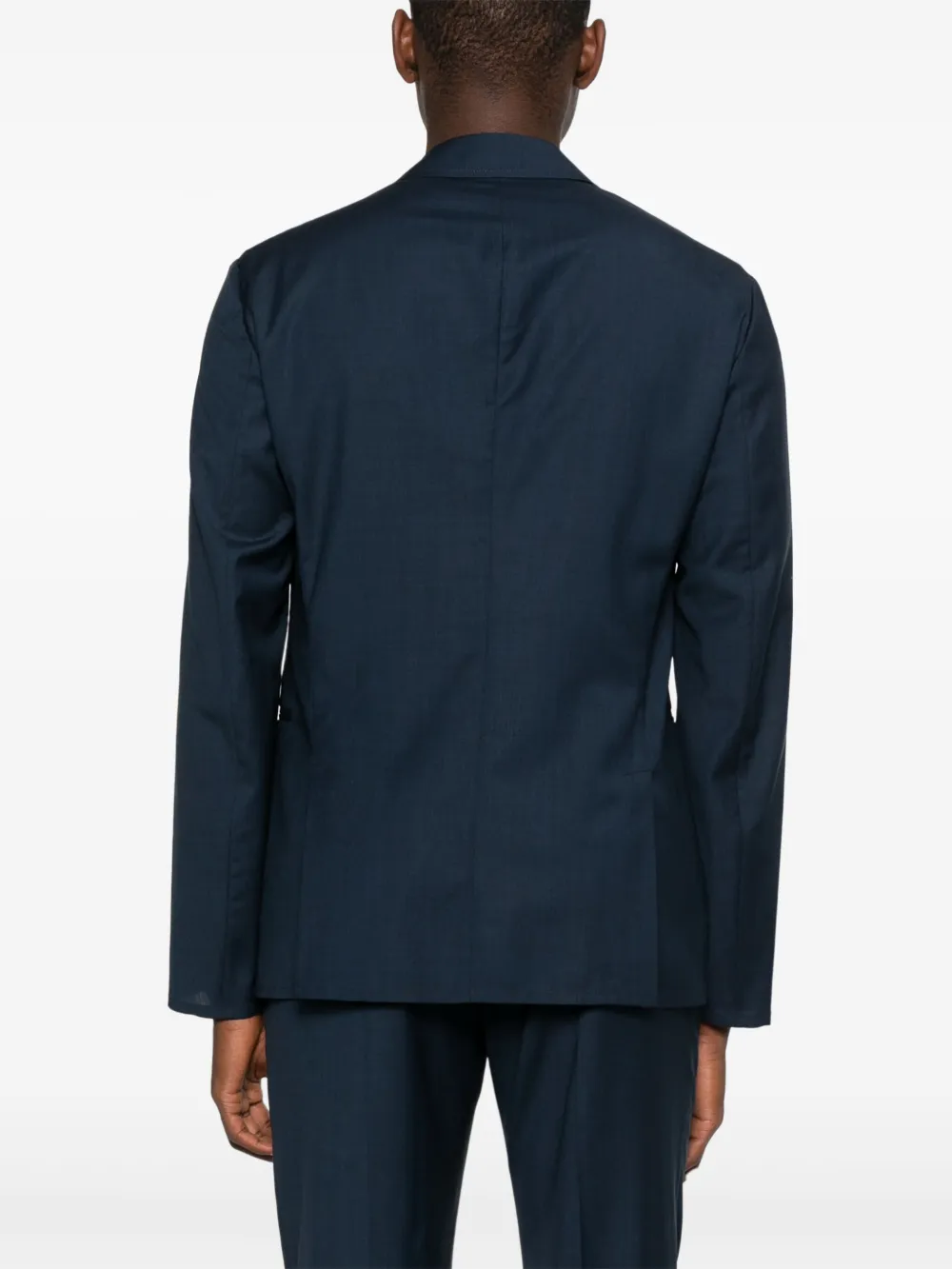 Emporio Armani Single Breasted Blazer Notched Lapels In Blue