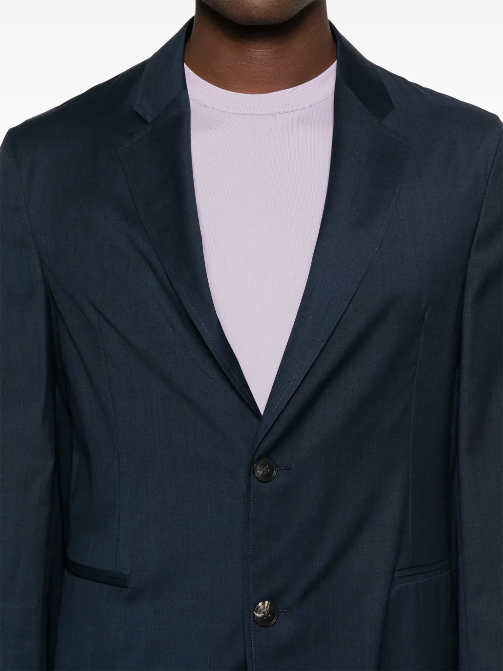 Emporio Armani Single Breasted Blazer Notched Lapels In Blue