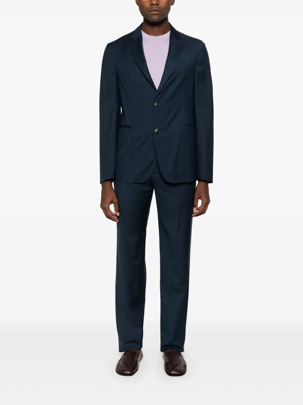 Emporio Armani Single Breasted Blazer Notched Lapels In Blue