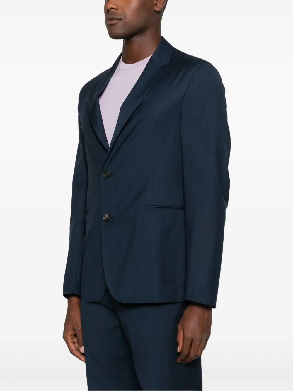 Emporio Armani Single Breasted Blazer Notched Lapels In Blue