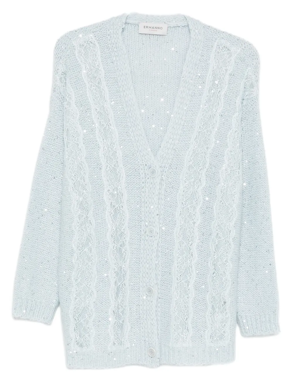 ERMANNO FIRENZE  cardigan en maille torsadée à sequins | bleu | Image 1