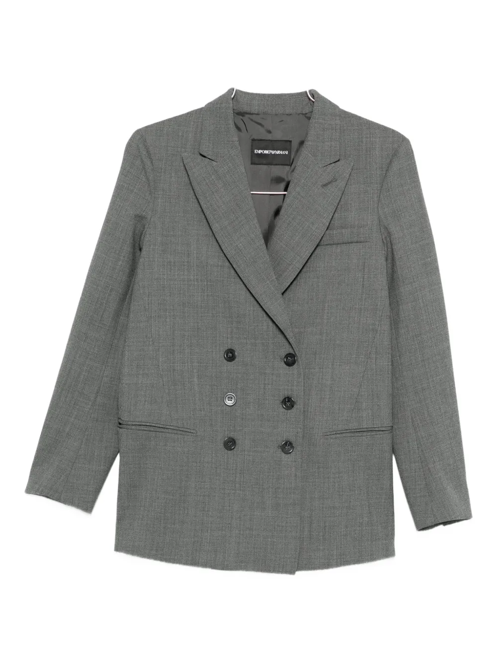 Emporio Armani Double-breasted Blazer In Gray