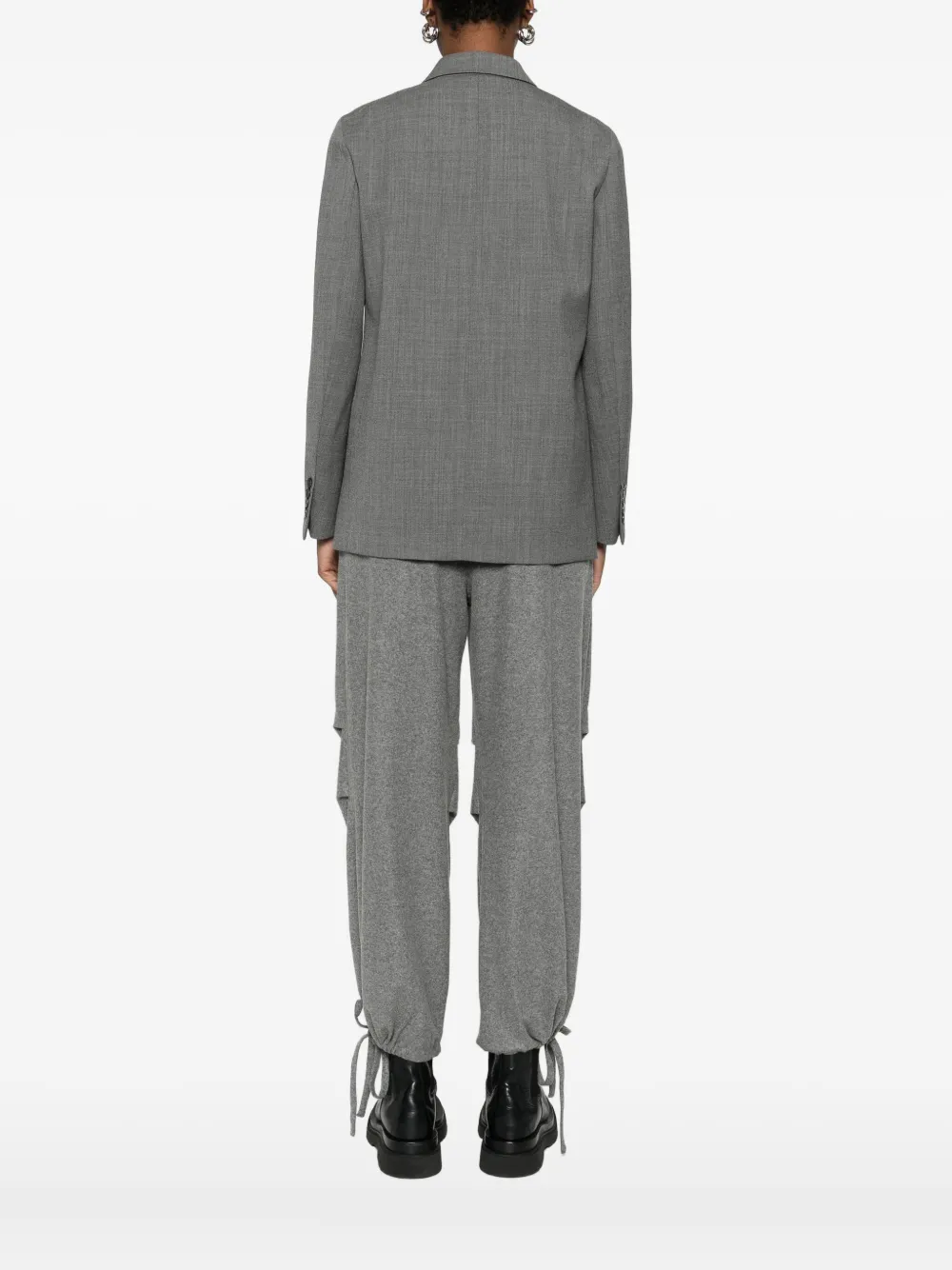 Emporio Armani Double-breasted Blazer In Gray
