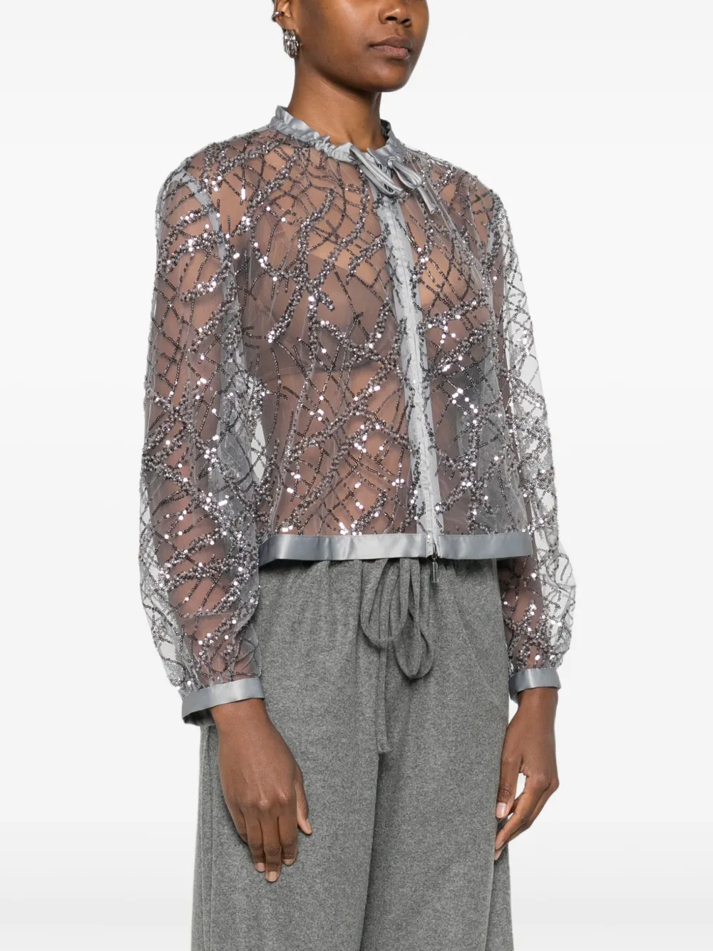 Emporio Armani Jack verfraaid met pailletten Grijs