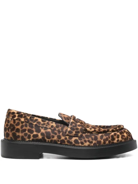 Emporio Armani animal-print leather loafers
