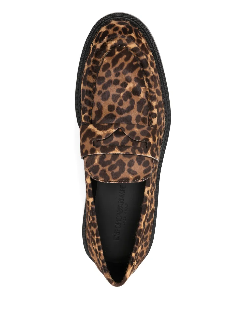 Emporio Armani Loafers met dierenprint Bruin