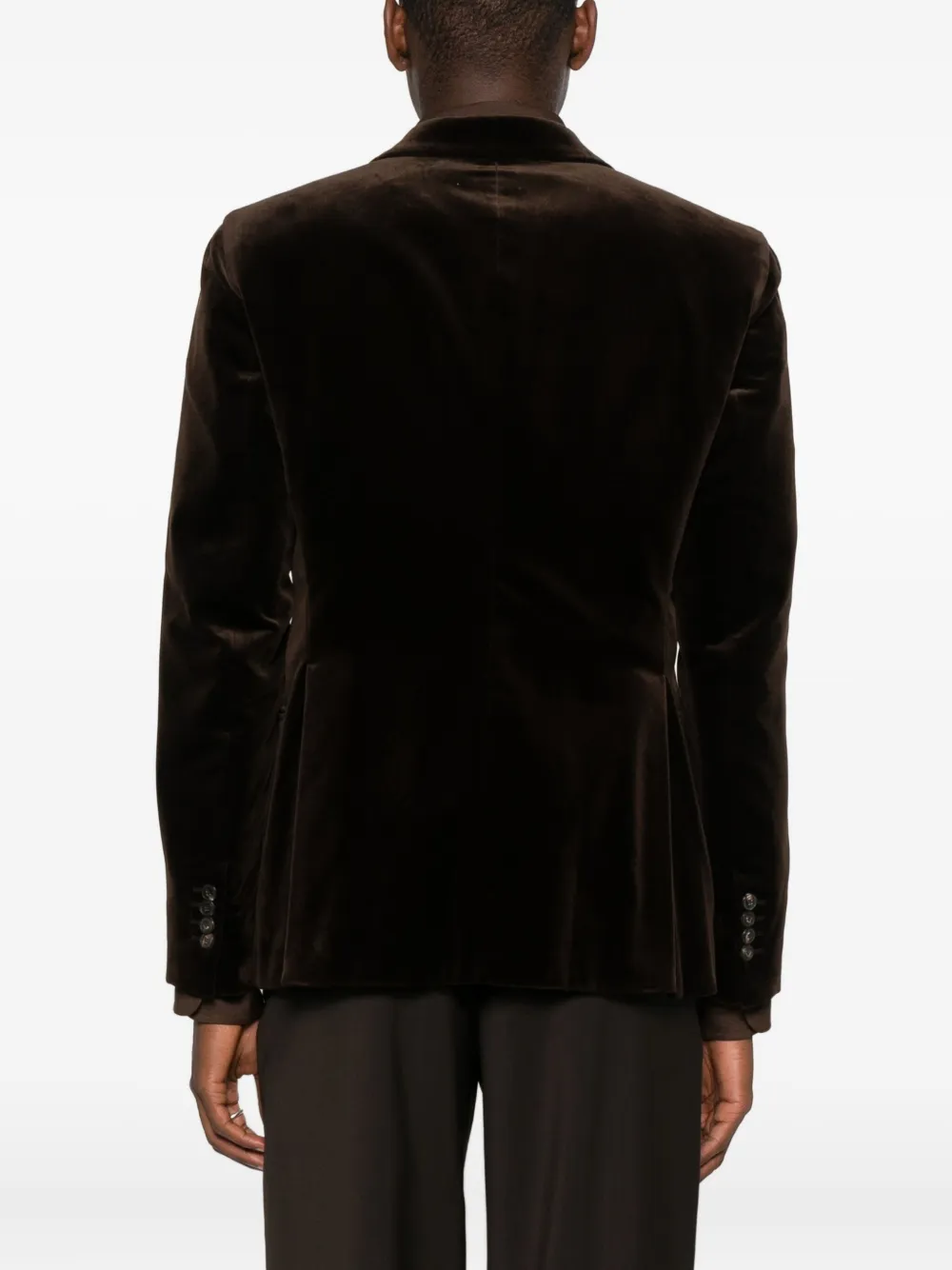 Emporio Armani Fluwelen blazer met enkele rij knopen Zwart