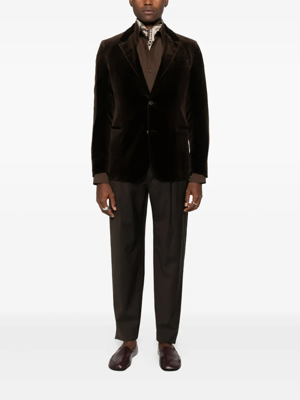 Emporio Armani velvet single-breasted blazer | Blazers | Image 2