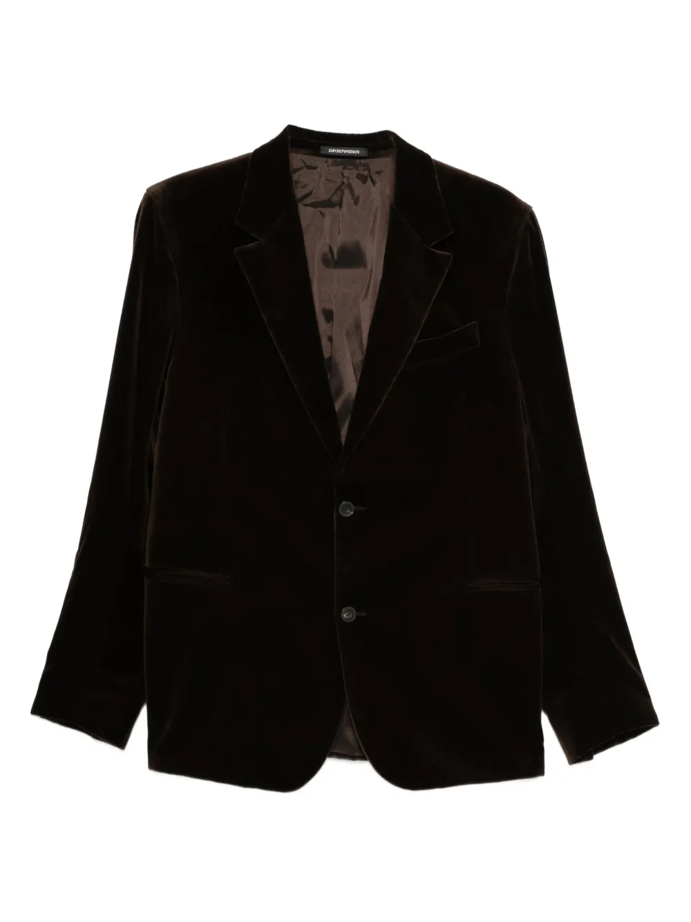 Emporio Armani Blazer monopetto in velluto - Nero