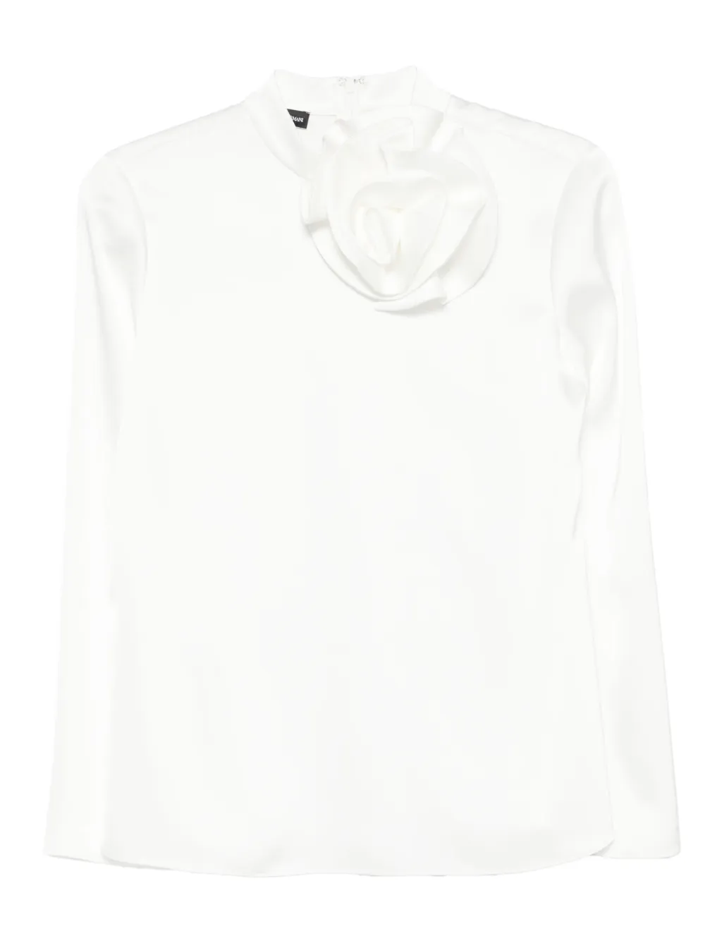 Emporio Armani floral-appliqué blouse - Bianco