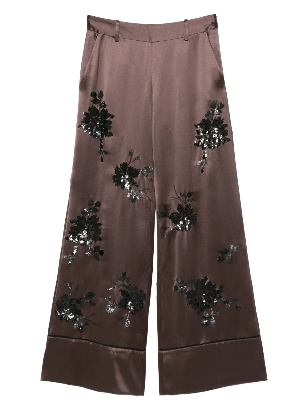 ERMANNO FIRENZE  floral-embroidered pants | Brown | Image 1