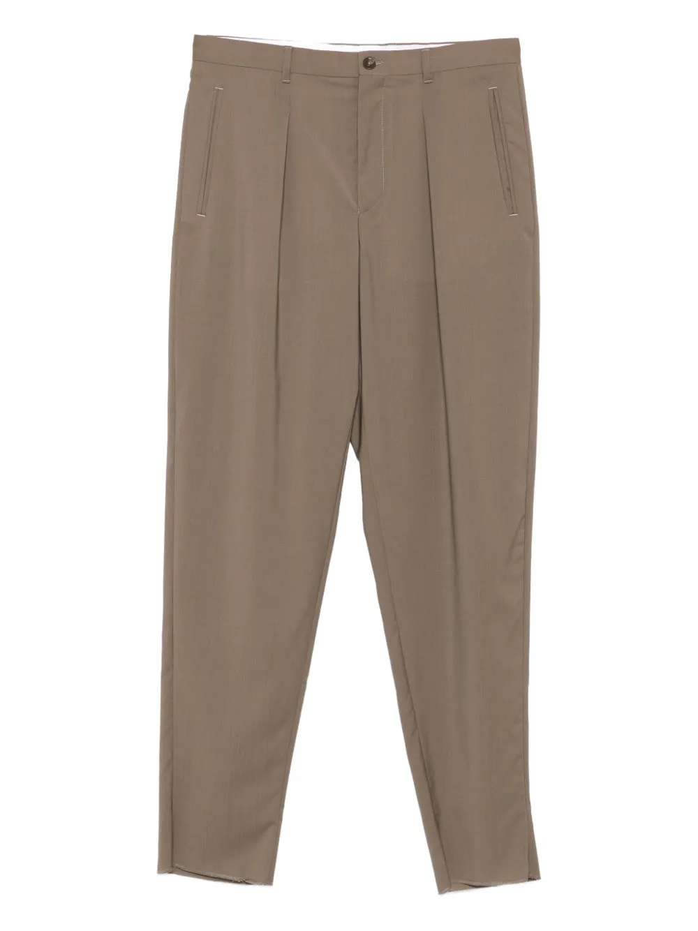 Emporio Armani pleated straight-leg trousers | Neutrals | Image 1
